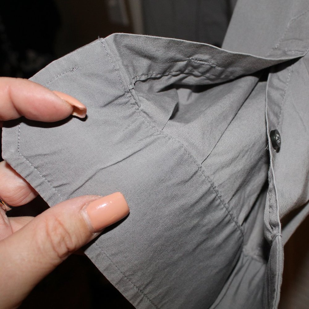 Express solid grey button up - Picture 3 of 6